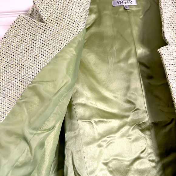 Kasper womens blazer Green Tweed Look Sz 18W - Picture 6 of 9